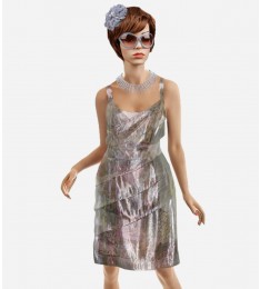 Asymmetrical Ruffled Silk Dress