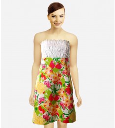White Top & Floral Print  Dress