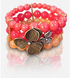 'Heritage' Berry Beaded Flower Bracelet