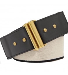 Black & White High-Waist Stretch Belt 