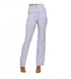 Navy Blue & White Stripe Linen Trouser Pants