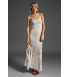 Stripe Maxi Ruffle Slip Dress
