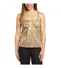 Gold Blousy Bloom Jacquard Tank