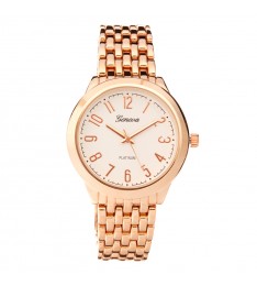 Rose Gold Chain-Link Bracelet Watch