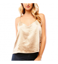 Gold Metallic V-Neck Tank