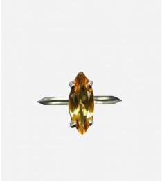 GOLDEN YELLOW CITRINE SILVER RING