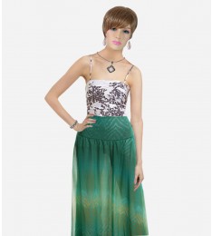 Juniors Green A-line Skirt