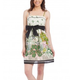 Green Floral Bow Dress 