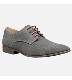 Grey Suede Oxford Lace-up Shoes