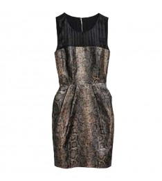 Brown Snake Bodycon Print Dress