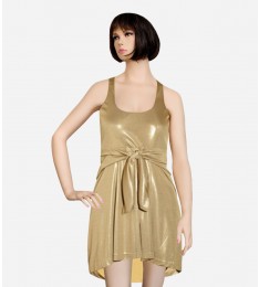 Metallic Racerback Jersey Dress