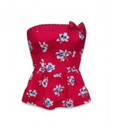 Red Strapless Top