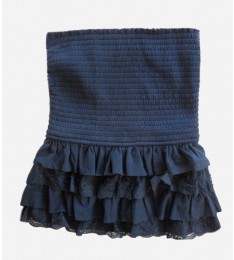 Navy Ruffle Lace Cami Tank Top