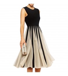 Black & Beige Patchwork Dress