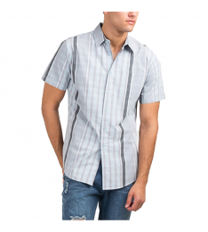 Light Blue Plaid Storm Button-Up