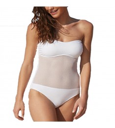 White Simone Mesh One-Piece Swimsuit