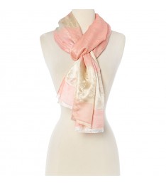 Watermelon Red Floral Silk-Blend Scarf
