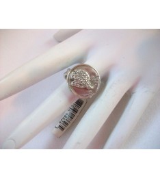 "It's Time" Crystal Silver Dove Ring