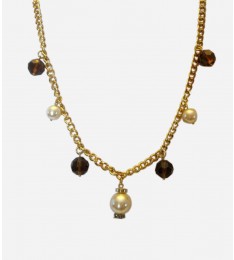 Crystal Drop Gold Necklace
