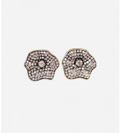Crystal Lotus Leaf Flower Earrings