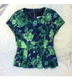 Floral Sateen Peplum Top