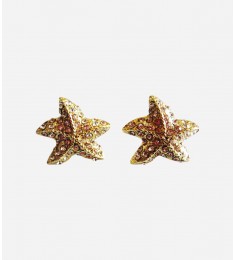 Full diamond Crystal Starfish Gold earrings