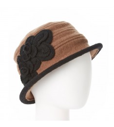 Brown & Black Crochet Ribbed Wool Bucket Hat