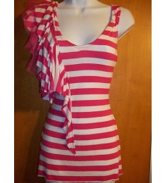 Magenta & White Stripe Top