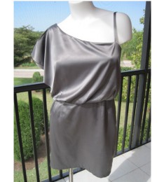 One-Shoulder Steel Gray Dress