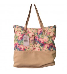 Taupe Floral Print Handbag
