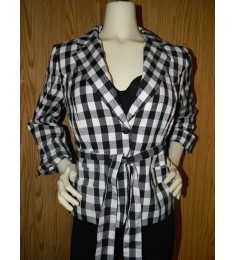 Petite Checkered Blazer