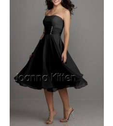 Black Flowy Chiffon Cocktail Dress