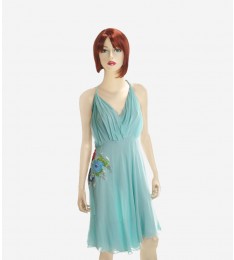 Green Silk Embellished Dress