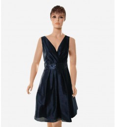 Cocktail Dress with Embellished Pleated Front