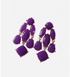 Purple Stones Chandelier-Style Earring