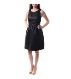 Black Metallic Cut-out Dress