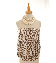 Leopard Print Tube Blouse