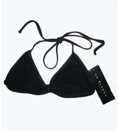 Black Woven Overlay Bikini Top