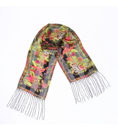 Black Secret Jungle Silk Scarf