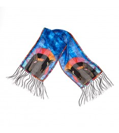 Blue Embracing Horses Silk Scarf