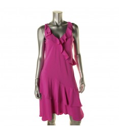 Purple Ruffled Sleeveless Dress