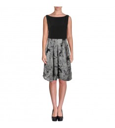 Black Matte Jersey Pleated Dress