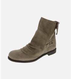 Maeble Taupe Suede Studded Side Zipper Ankle Boots Shoes