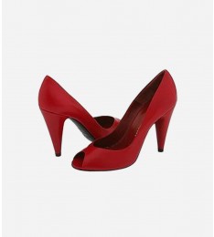 Red Kid Mid Calf Boot
