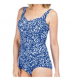 Navy & White Abstract Dot One-Piece Swimsuit