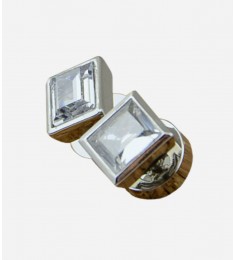 Clear Baguette Crystal  Stud Earring