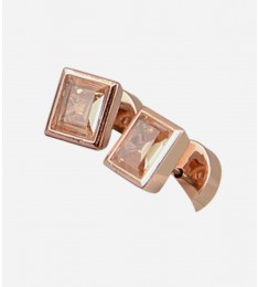 Clear Baguette Gold Stud Earring