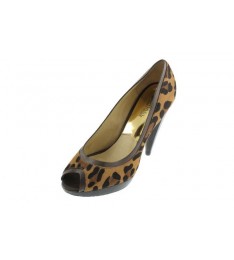 Greenwich Animal Printed Leather Peep-Toe Shoes