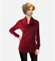 Red Metallic Pullover Sweater