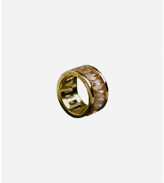 Crystal Gold Band Ring